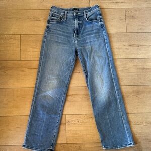 Mother rambler wide leg Jeans we the animals wash, mid blue, high rise, size 26